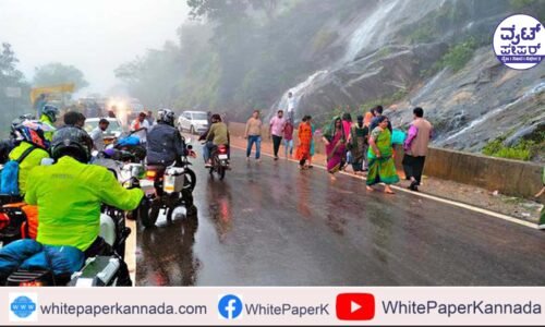 ಚಾರ್ಮಡಿ ಘಾಟ್‌ನಲ್ಲಿ ಭಾರಿ ಮಳೆ: 1 ಕೀ.ಮೀ ಟ್ರಾಫಿಕ್ ಜಾಮ್