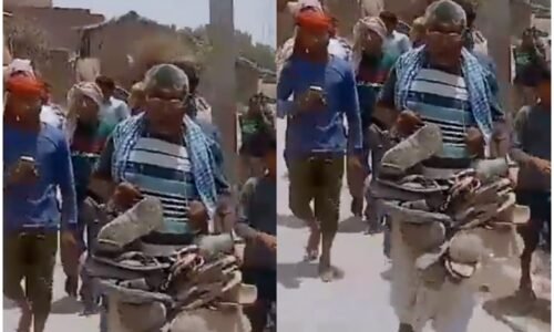 ಚಪ್ಪಲಿ ಹಾರ ಹಾಕಿ ದಲಿತ ವೃದ್ಧನ ಮೆರವಣಿಗೆ: ಗ್ರಾಮ ಪಂಚಾಯತಿ ಮುಖಂಡನಿಂದಲೇ ಕೃತ್ಯ