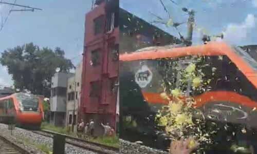 ಕೊನೆಗೂ ಬೆಳಗಾವಿಗೆ ಬಂತು ವಂದೇ ಭಾರತ್ : ಜನರಿಂದ ಪುಷ್ಪವೃಷ್ಟಿ..!