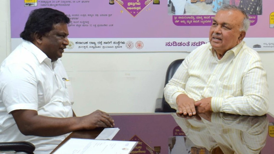 ಸಚಿವ ರಾಮಲಿಂಗಾ ರೆಡ್ಡಿ ಅವರನ್ನು ಭೇಟಿ ಮಾಡಿದ ತಮಿಳುನಾಡು ಸಾರಿಗೆ ಸಚಿವ ಶಿವಶಂಕರ್