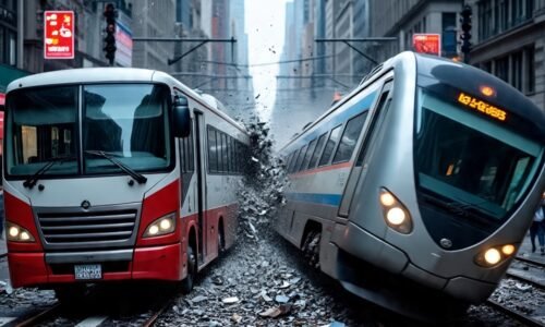 ಬೆಂಗಳೂರು: ಬಿಎಂಟಿಸಿ ಬಸ್‌ಗೆ ರೈಲು ಡಿಕ್ಕಿ, ತಪ್ಪಿದ ಭಾರಿ ಅನಾಹುತ